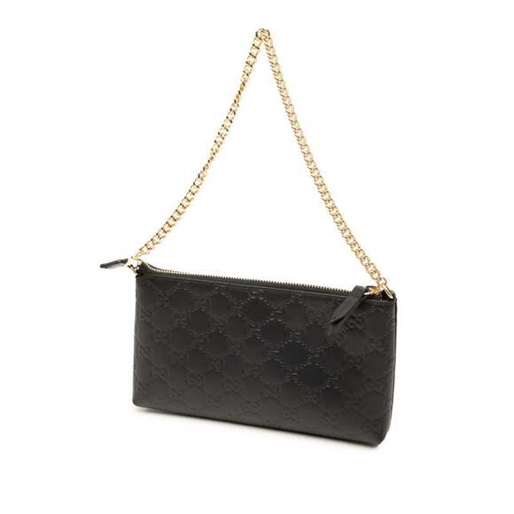 GUCCI Authentic Black Leather Shoulder Bag - Picture 2 of 6